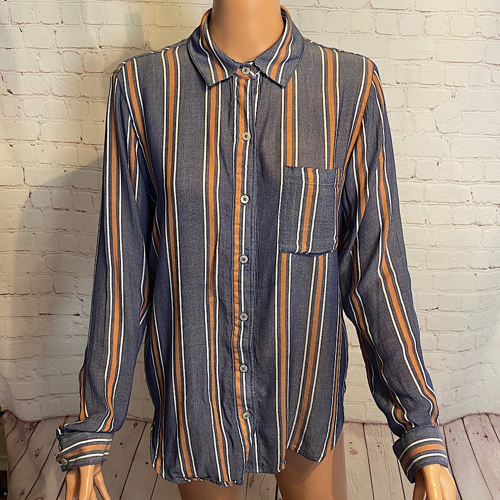 Universal Thread stripped flowy button down size … - image 1
